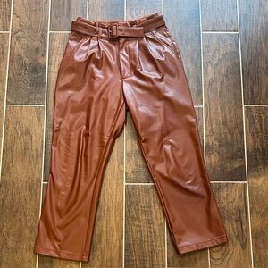 Abercrombie & Fitch Tan Faux Leather Pants size small